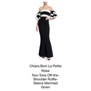 Chiara Boni Off the Shoulder Ruffle Mermaid Gown